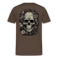 Boho Totenkopf mit Tattoos und Blumen - Männer Premium T-Shirt - Edelbraun