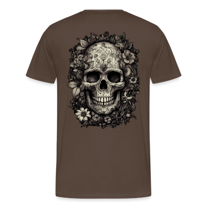Boho Totenkopf mit Tattoos und Blumen - Männer Premium T-Shirt - by Artful Alchemist