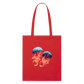 Rosa Blaue Aquarell Quallen - Stofftasche - Rot