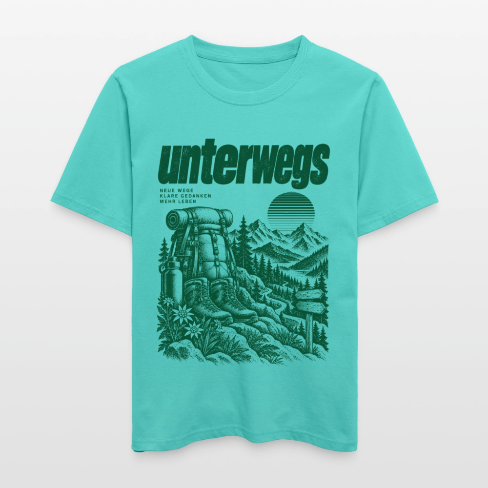 Unterwegs – RELAXED FIT Unisex Organic T-Shirt - Poolblau