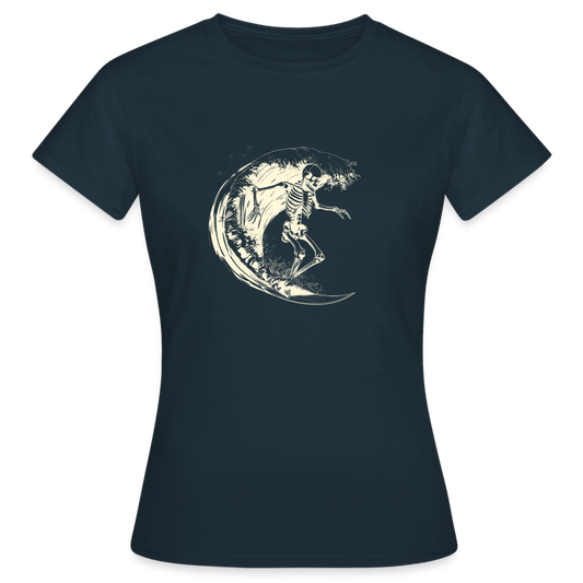 Cooles Surfer Skelett - Frauen T-Shirt - Navy