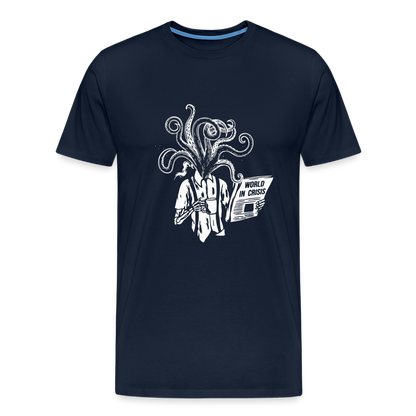 Kaffee trinkendes Skelett mit Tentakeln, Zeitung - Männer Premium T-Shirt - by Artful Alchemist