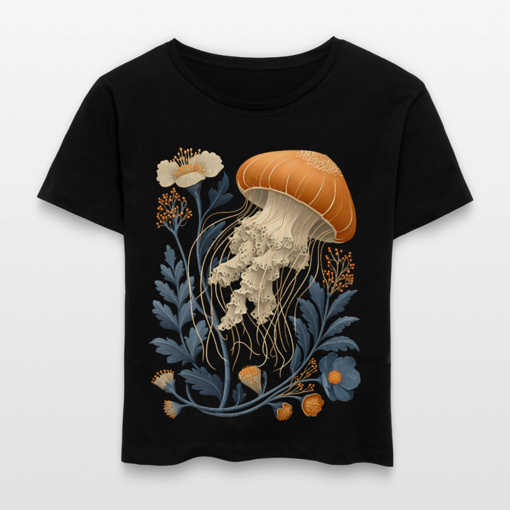 Floral Jellyfish - Stanley/Stella Relaxed Rundhals Frauen Bio-T-Shirt SERENA - Schwarz