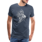 Rotfeuerfisch - Monochrom - Männer Premium T-Shirt - Blau meliert