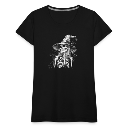 Düstere Skelett Hexe mit Hexenhut - Frauen Premium T-Shirt - by Artful Alchemist
