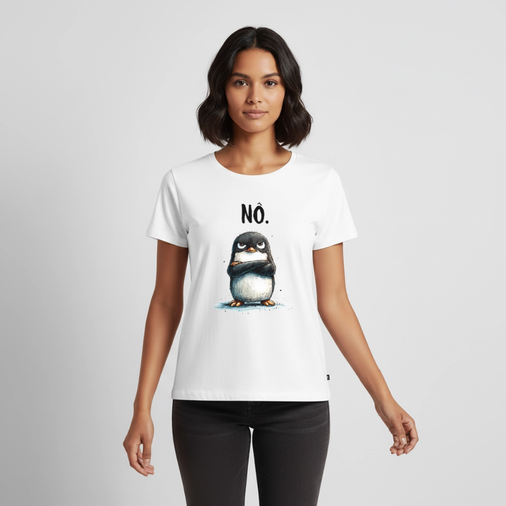 Grumpy Penguin – „NÖ.“ - Frauen Premium T-Shirt - by Artful Alchemist