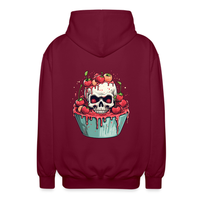 Gruseliges Horror Kirschtörtchen - Happy Halloween - Unisex Kapuzenjacke - by Artful Alchemist
