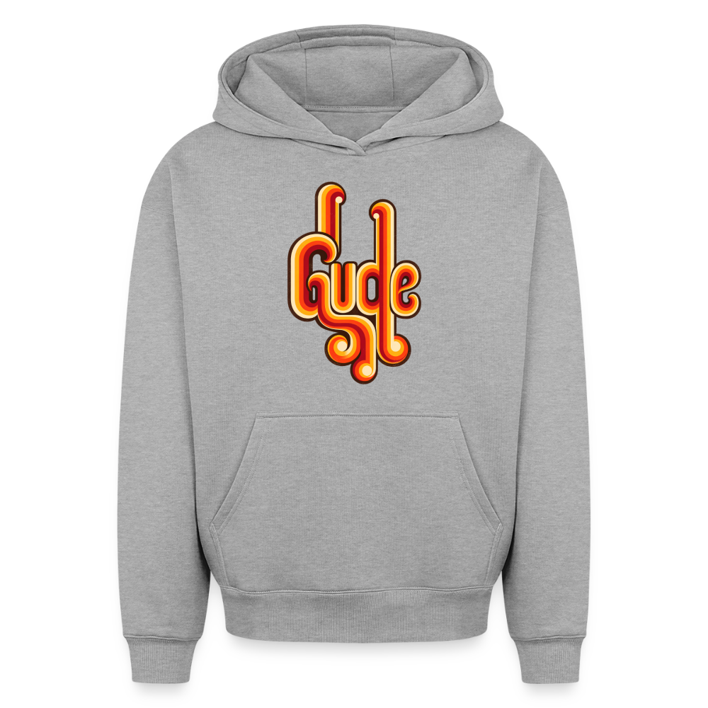 Gude Retro – Oversized Heavyweight Unisex Hoodie - Grau meliert