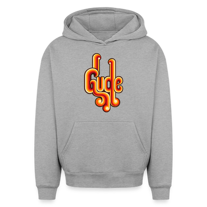 Gude Retro – Oversized Heavyweight Unisex Hoodie - Grau meliert