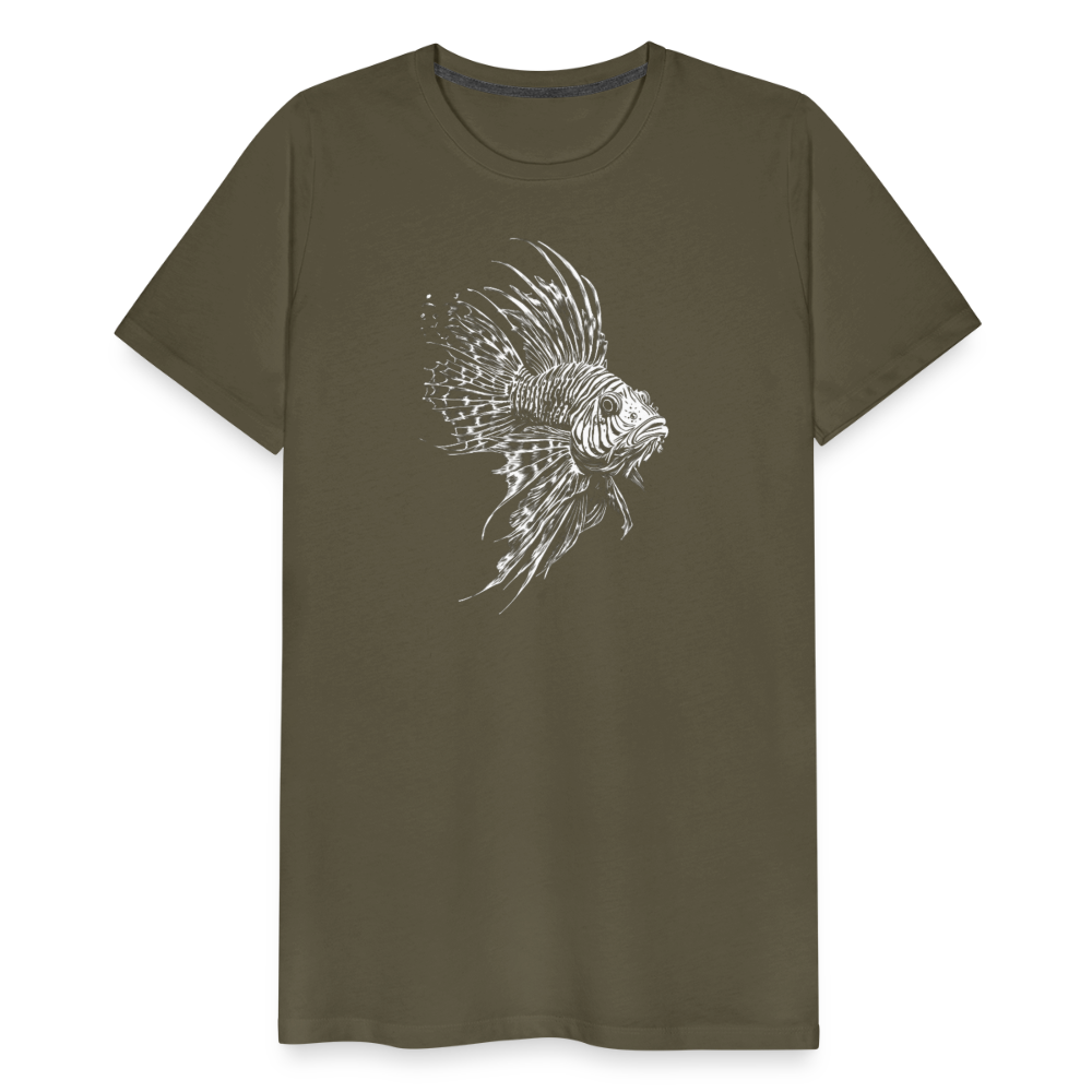 Rotfeuerfisch - Monochrom - Männer Premium T-Shirt - Khaki