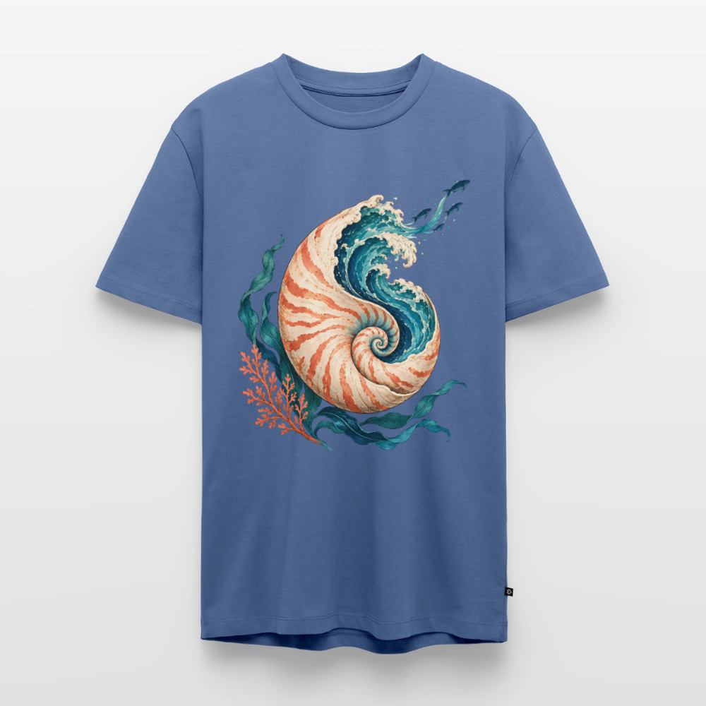 Nautilus Wave – Männer Premium T-Shirt - Taubenblau