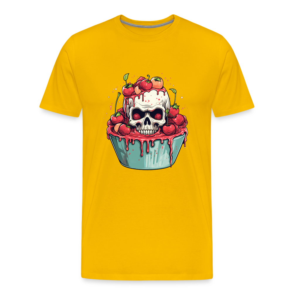 Gruseliges Horror Kirschtörtchen - Happy Halloween - Männer Premium T-Shirt - Sonnengelb