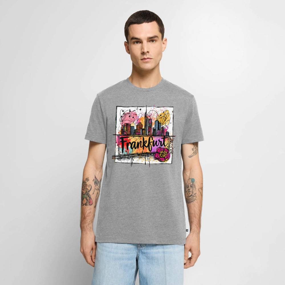 Frankfurt Skyline - Männer Premium T-Shirt - Grau meliert