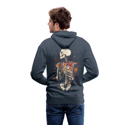 Skelett mit zarten Blumen im Boho Look - Männer Premium Hoodie - by Artful Alchemist