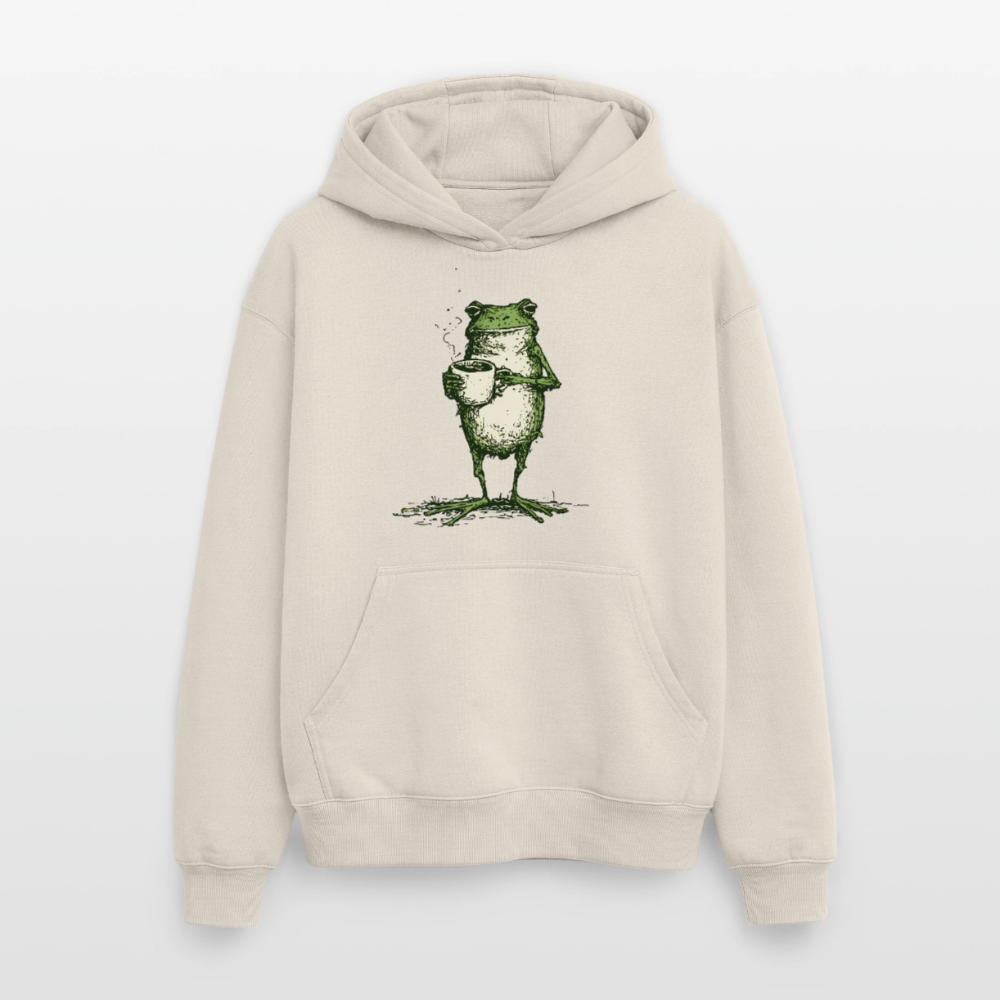 Coffee Frog – Oversized Heavyweight Unisex Hoodie - Beige