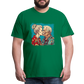 Küssendes Best Ager Pärchen mit Hawaiihemden  - Männer T-Shirt - Kelly Green