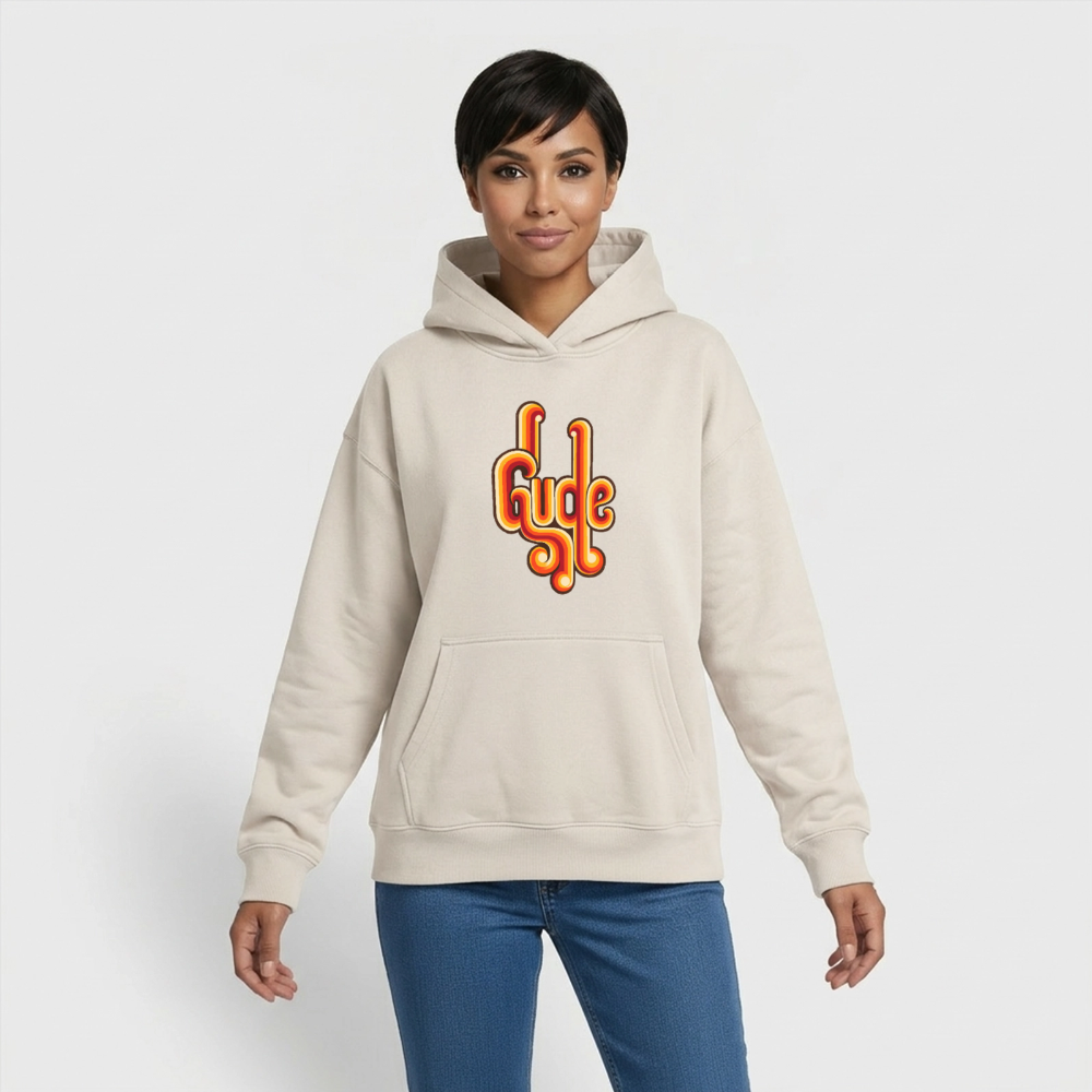 Gude Retro – Oversized Heavyweight Unisex Hoodie - Beige