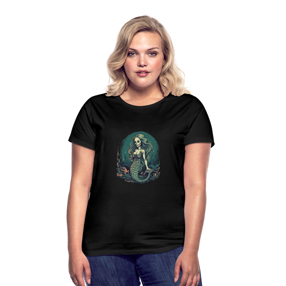 Comic Ghul Zombie Meerjungfrau - Frauen T-Shirt - Schwarz