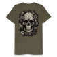 Boho Totenkopf mit Tattoos und Blumen - Männer Premium T-Shirt - Khaki