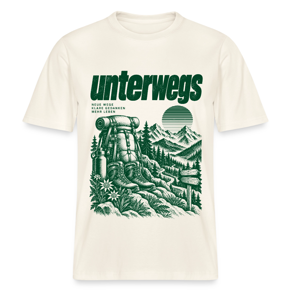 Unterwegs – RELAXED FIT Unisex Organic T-Shirt - Naturweiß 