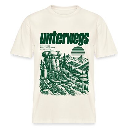 Unterwegs – RELAXED FIT Unisex Organic T-Shirt - Naturweiß 