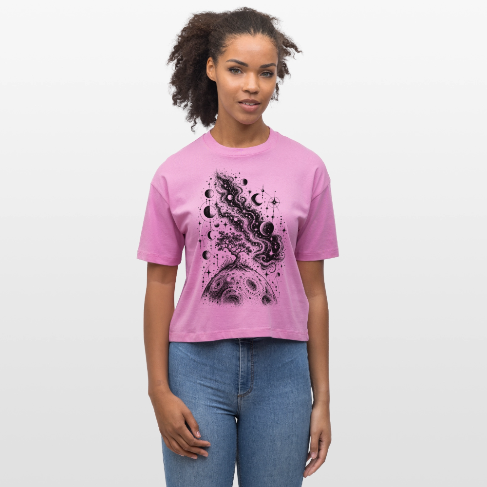 Kosmischer Baum – Frauen Boxy Bio-T-Shirt Nova - Pink