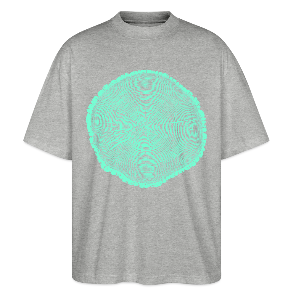 Tree Rings – Oversized Unisex Bio T-Shirt Blaster 2.0 - Grau meliert