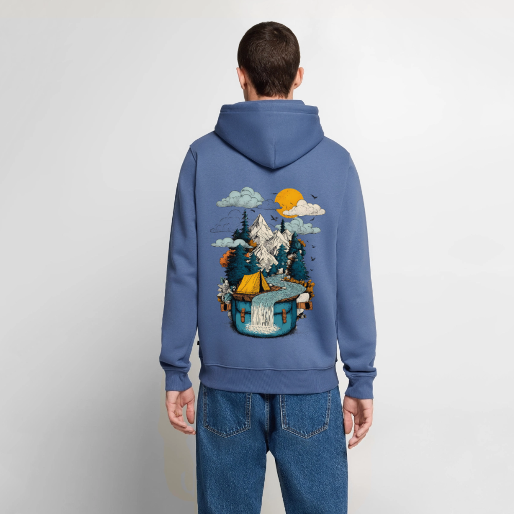 World in a Pack – Adventure Surrealism - Männer Premium Hoodie - by Artful Alchemist