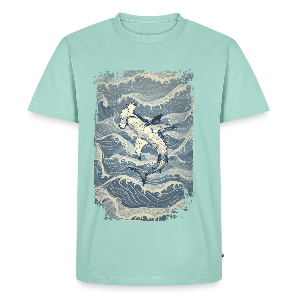 Vintage Hammerhai im japanischen inspirierten Tattoo Stil - Männer Premium T-Shirts - Mint 