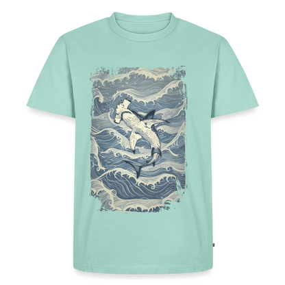 Vintage Hammerhai im japanischen inspirierten Tattoo Stil - Männer Premium T-Shirts - Mint 