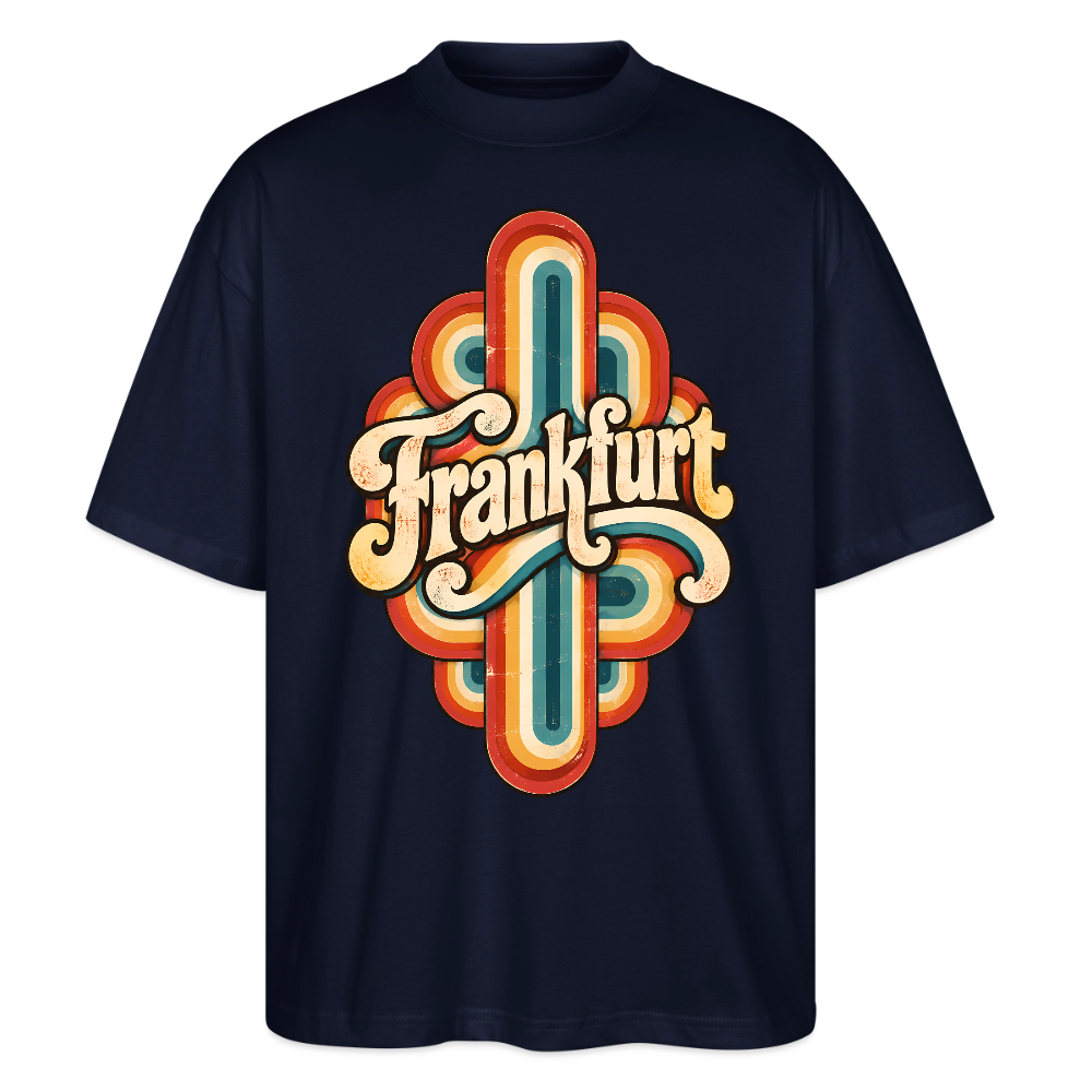 Frankfurt Retro – Oversized Unisex Bio T-Shirt - Navy