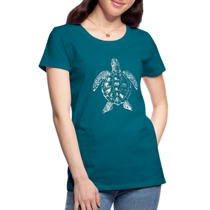 Meeresschildkröte - Monochrom - Frauen Premium T-Shirt - by Artful Alchemist