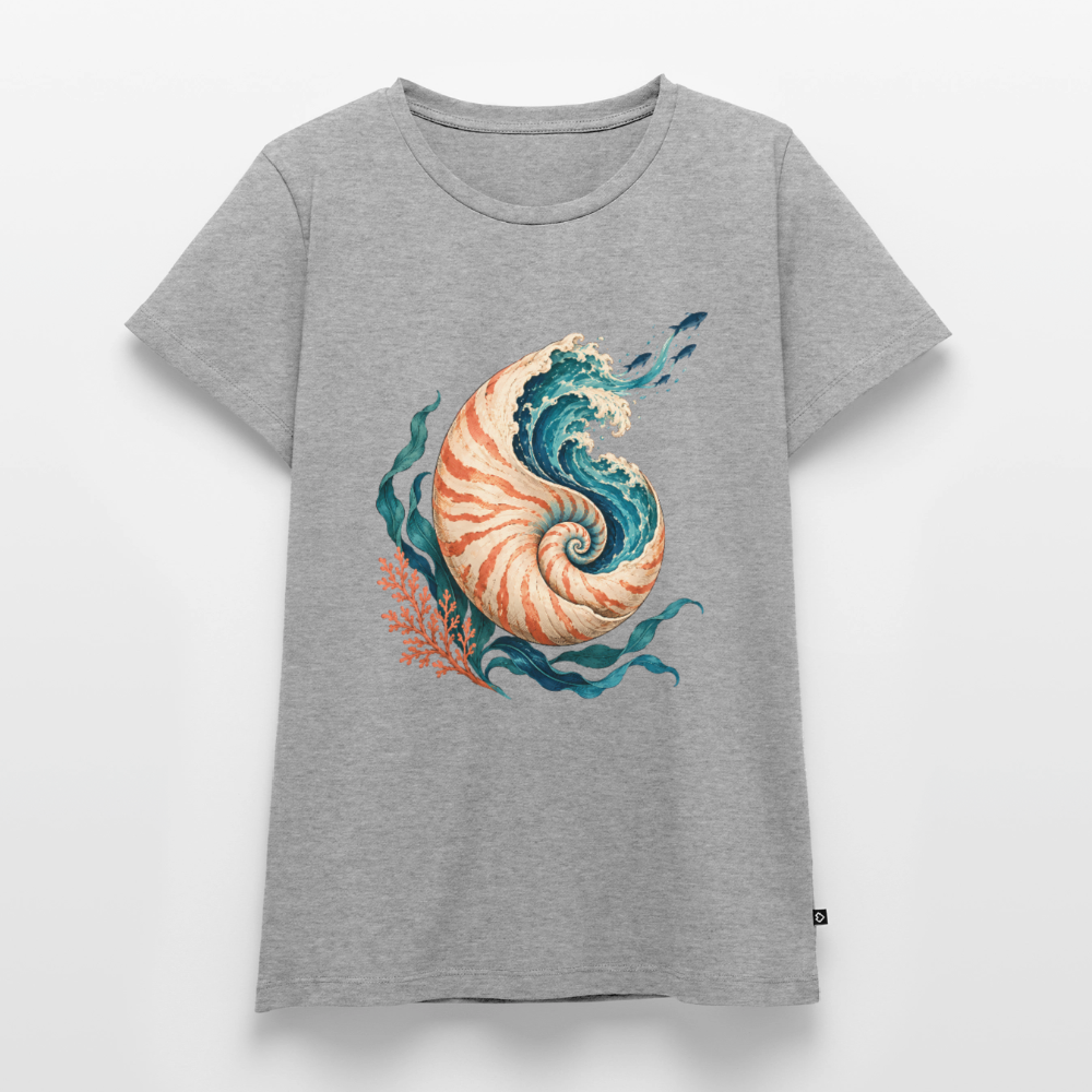 Nautilus Wave – Frauen Premium T-Shirt - Grau meliert