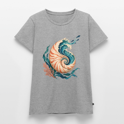 Nautilus Wave – Frauen Premium T-Shirt - Grau meliert