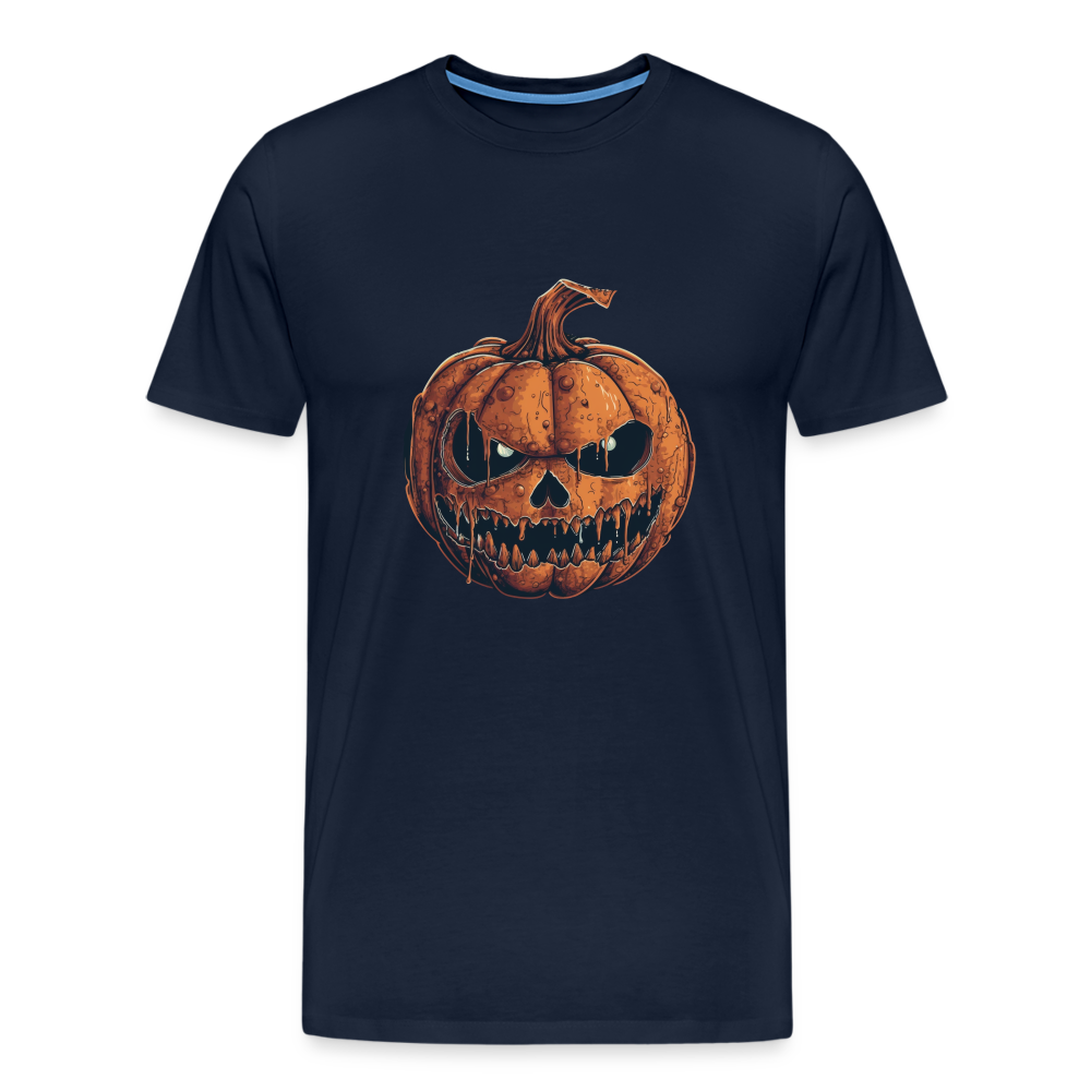 Gruseliger Horror Kürbis -Happy Halloween - Männer Premium T-Shirt - Navy