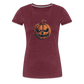 Gruseliger Horror Kürbis -Happy Halloween - Frauen Premium T-Shirt - Bordeauxrot meliert