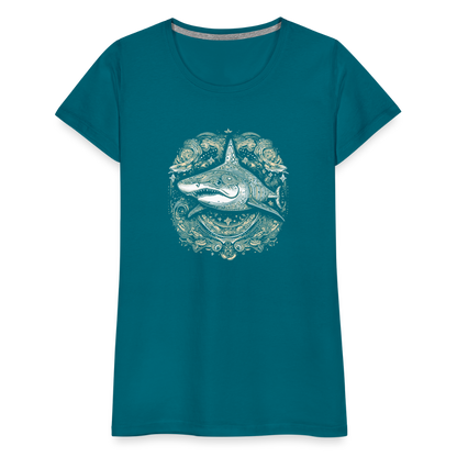 Cooler Hai mit Boho/Tribal Mustern - Frauen Premium T-Shirts - by Artful Alchemist