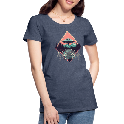 Retro UFO 80er Jahre Motiv - Frauen Premium T-Shirt - by Artful Alchemist