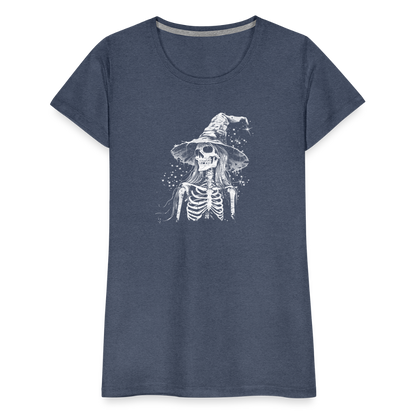 Düstere Skelett Hexe mit Hexenhut - Frauen Premium T-Shirt - by Artful Alchemist