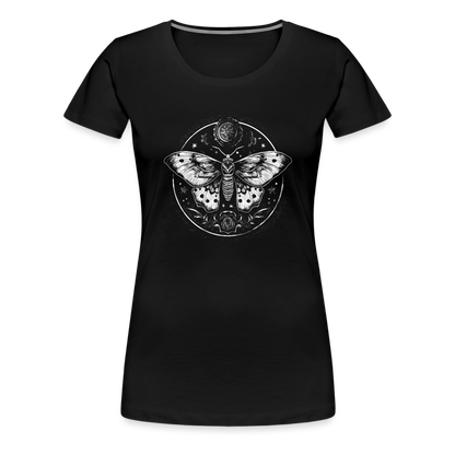 Mystische Motte, Falter mit magischen Details - Women Premium T-Shirt - Schwarz