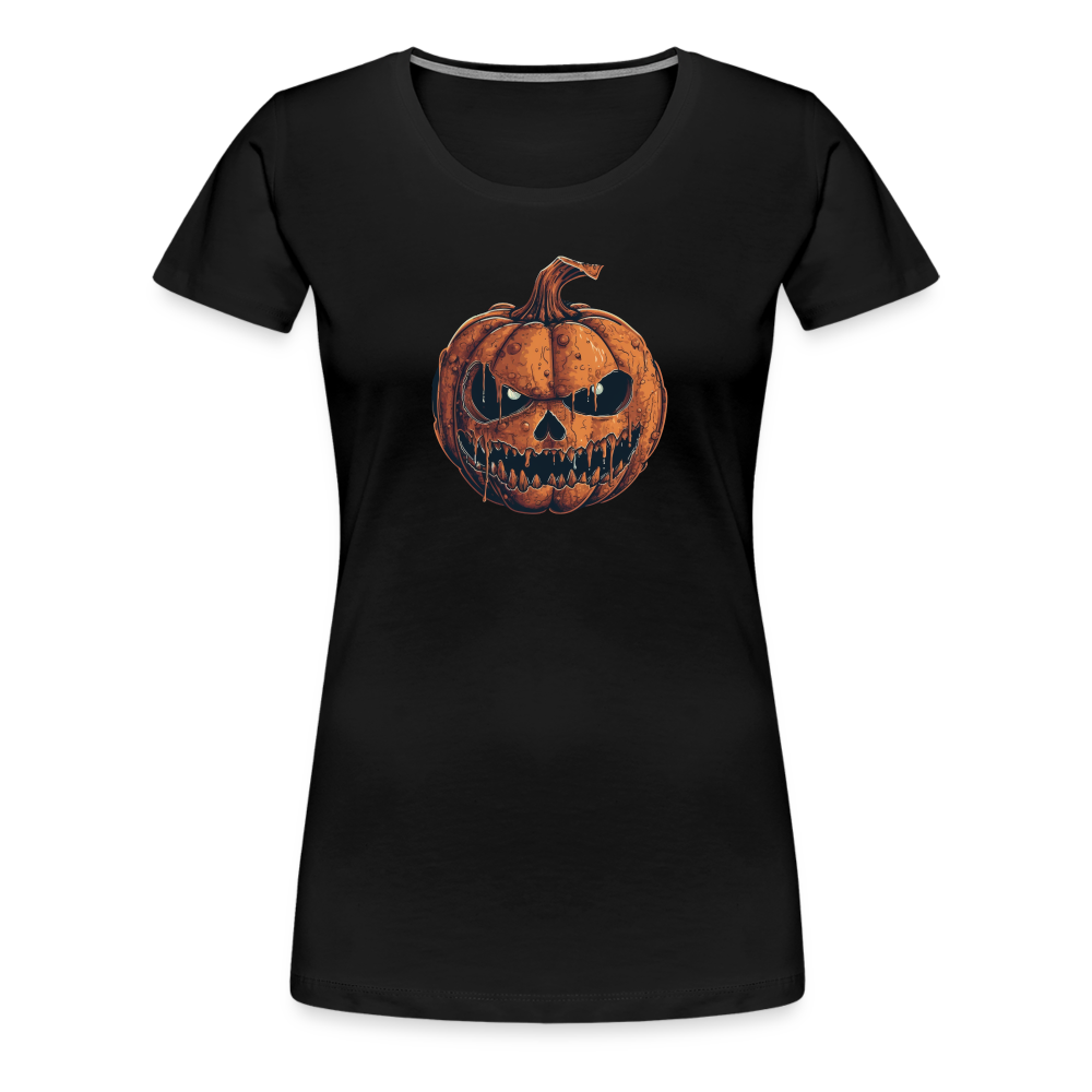 Gruseliger Horror Kürbis -Happy Halloween - Frauen Premium T-Shirt - Schwarz