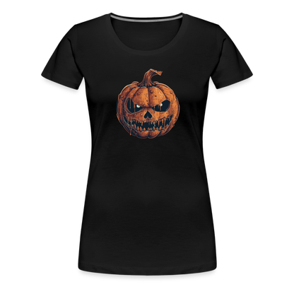 Gruseliger Horror Kürbis -Happy Halloween - Frauen Premium T-Shirt - Schwarz