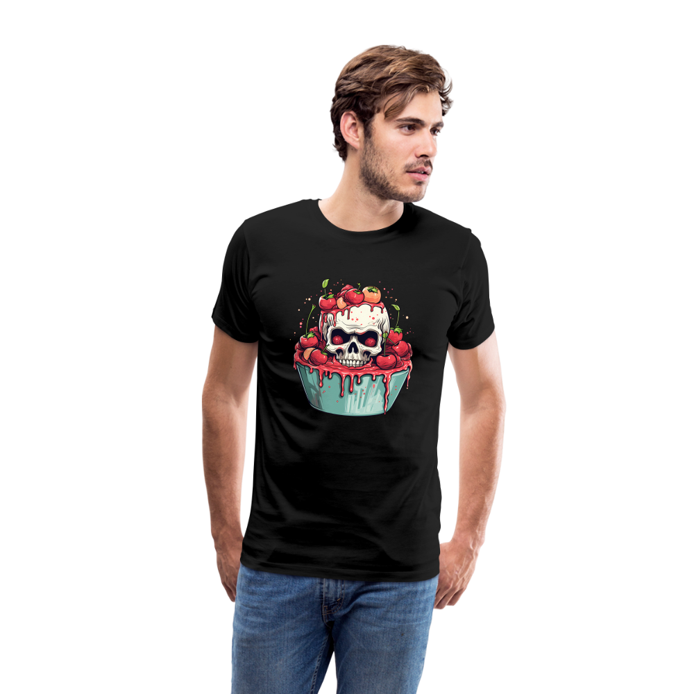 Gruseliges Horror Kirschtörtchen - Happy Halloween - Männer Premium T-Shirt - Schwarz