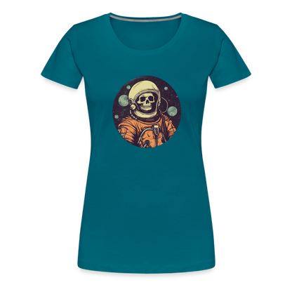 Gruseliges Skelett als Astronaut - Frauen Premium T-Shirt - by Artful Alchemist