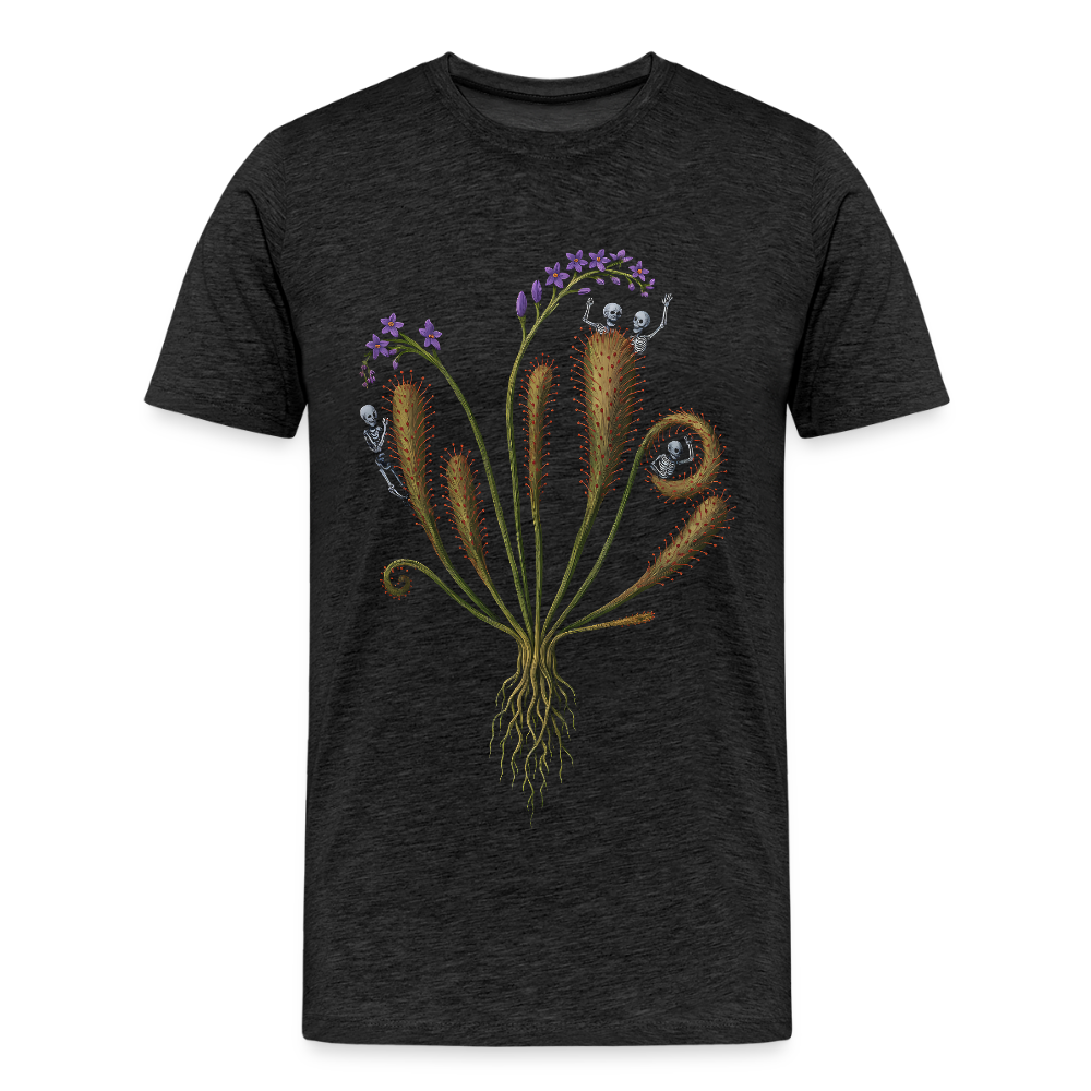 Flora Mortis - Sonnentau Pflanze mit Skeletten - Männer Premium T-Shirt - Anthrazit