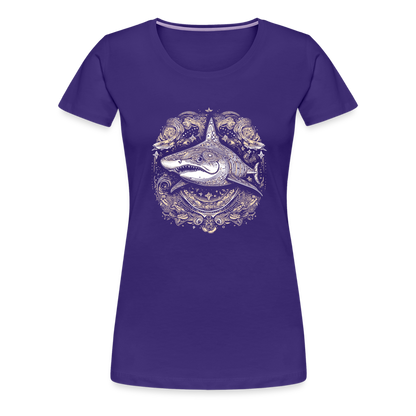Cooler Hai mit Boho/Tribal Mustern - Frauen Premium T-Shirts - by Artful Alchemist
