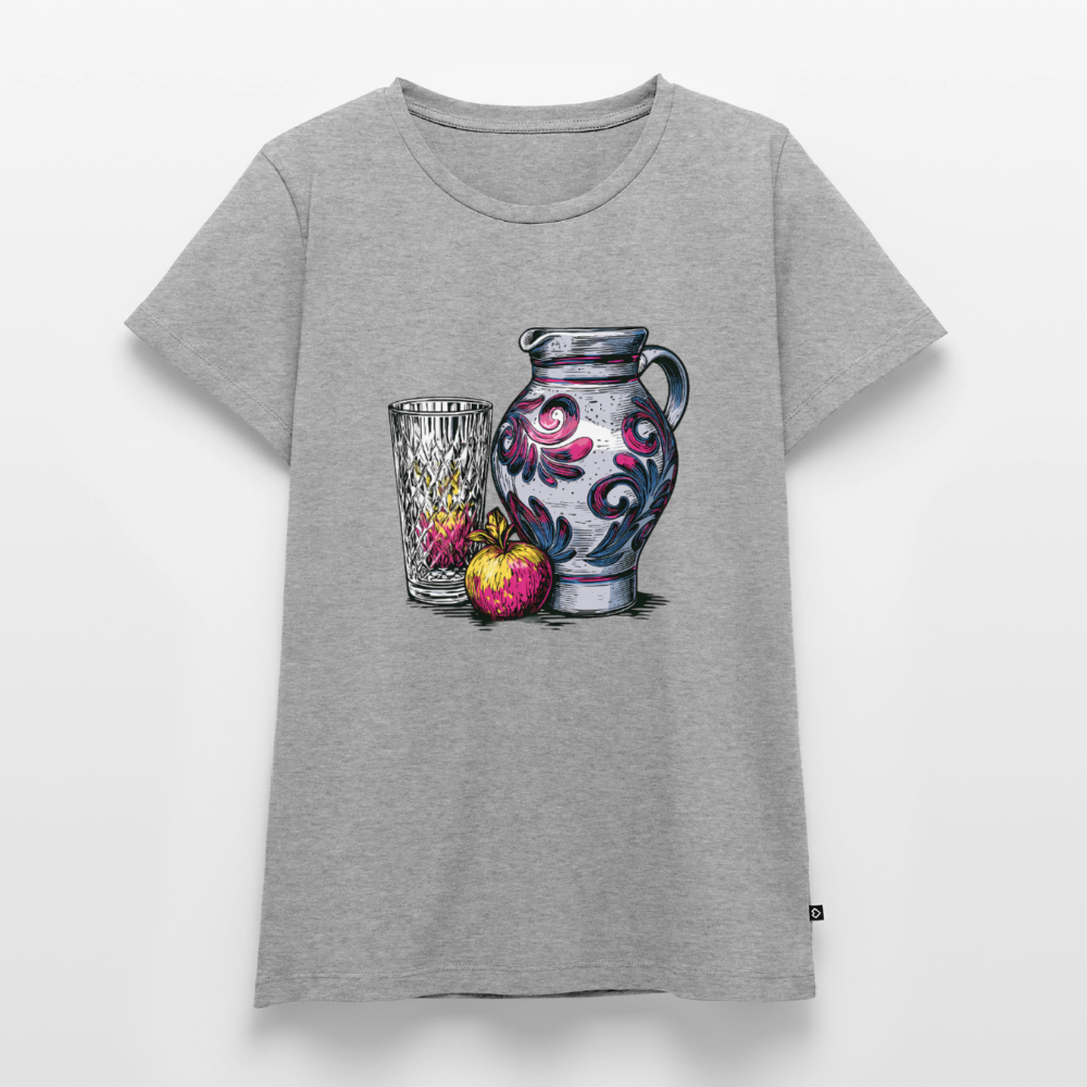 Pink Bembel & Äppelwoi - Frauen Premium T-Shirt - Grau meliert
