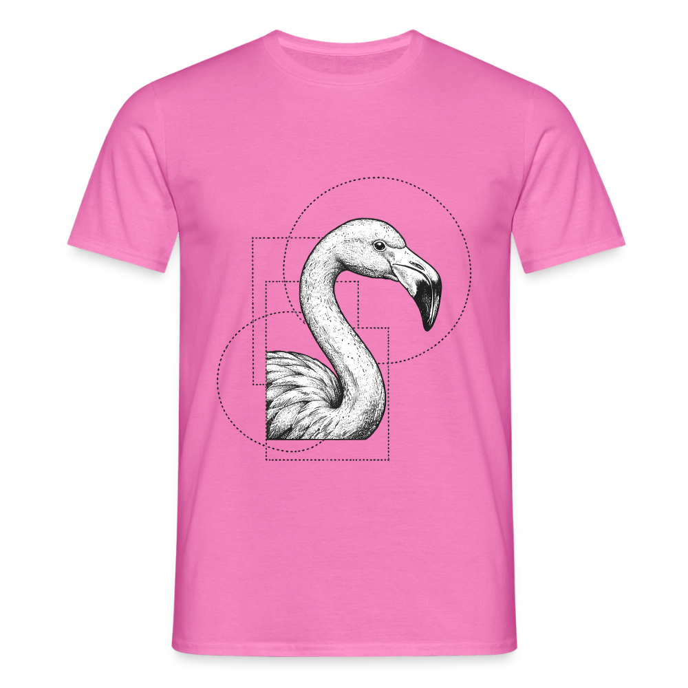 Geometric Grace – Modern Flamingo - Männer T-Shirt - by Artful Alchemist