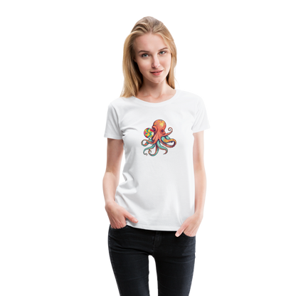 Lustiger Comic Oktopus mit Lollipop - Frauen Premium T-Shirts - by Artful Alchemist