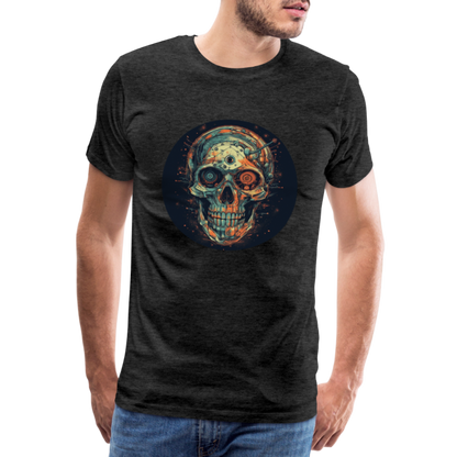 Retro Futuristischer Totenkopf Skull Cyborg- Männer Premium T-Shirt - by Artful Alchemist